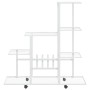 Soporte de flores con rueda de metal blanco 94,5x25x92,5 cm de vidaXL, Soportes para macetas - Ref: Foro24-336115, Precio: 55...