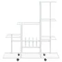 Soporte de flores con rueda de metal blanco 94,5x25x92,5 cm de vidaXL, Soportes para macetas - Ref: Foro24-336115, Precio: 54...