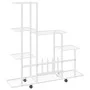 Soporte de flores con rueda de metal blanco 94,5x25x92,5 cm de vidaXL, Soportes para macetas - Ref: Foro24-336115, Precio: 54...