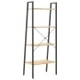 Estantería de pie 4 baldas marrón claro y negro 56x35x140 cm de vidaXL, Librerías y estanterías - Ref: Foro24-336364, Precio:...