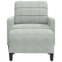 Sillón con taburete terciopelo gris claro 60 cm en Sofás | Comprar online en Foru.es