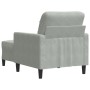 Sillón con taburete terciopelo gris claro 60 cm en Sofás | Comprar online en Foru.es