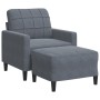 Sillón con taburete terciopelo gris oscuro 60 cm en Sofás | Comprar online en Foru.es