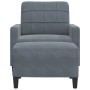Sillón con taburete terciopelo gris oscuro 60 cm en Sofás | Comprar online en Foru.es