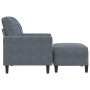 Sillón con taburete terciopelo gris oscuro 60 cm en Sofás | Comprar online en Foru.es
