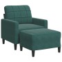 Sillón con taburete terciopelo verde oscuro 60 cm en Sofás | Comprar online en Foru.es