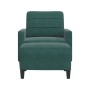 Sillón con taburete terciopelo verde oscuro 60 cm en Sofás | Comprar online en Foru.es
