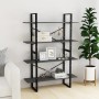 Estantería 4 niveles madera maciza de pino gris 100x30x140 cm de vidaXL, Librerías y estanterías - Ref: Foro24-806484, Precio...