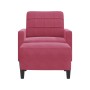 Sillón con taburete terciopelo rojo tinto 60 cm en Sofás | Comprar online en Foru.es