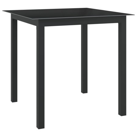 Mesa de jardín de aluminio y vidrio negro 80x80x74 cm de vidaXL, Mesas de jardín - Ref: Foro24-312200, Precio: 111,61 €, Desc...