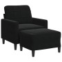 Sillón con taburete terciopelo negro 60 cm en Sofás | Comprar online en Foru.es