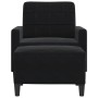 Sillón con taburete terciopelo negro 60 cm en Sofás | Comprar online en Foru.es