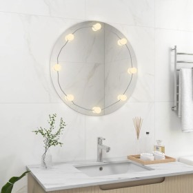 Espejo de pared con luces LED redondo de vidrio de vidaXL, Espejos - Ref: Foro24-3078642, Precio: 62,97 €, Descuento: %