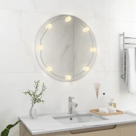 Espejo de pared con luces LED redondo de vidrio de vidaXL, Espejos - Ref: Foro24-3078642, Precio: 60,14 €, Descuento: %