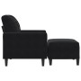 Sillón con taburete terciopelo negro 60 cm en Sofás | Comprar online en Foru.es