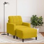 Sillón con taburete terciopelo amarillo 60 cm en Sofás | Comprar online en Foru.es