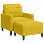 Sillón con taburete terciopelo amarillo 60 cm en Sofás | Comprar online en Foru.es