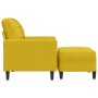 Sillón con taburete terciopelo amarillo 60 cm en Sofás | Comprar online en Foru.es