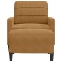 Sillón con taburete terciopelo marrón 60 cm en Sofás | Comprar online en Foru.es