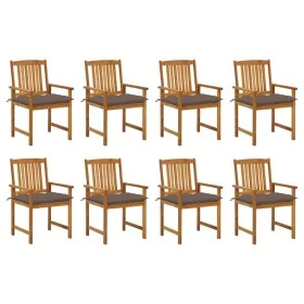 Gartenstühle mit Kissen 8 Stück aus massivem Akazienholz von vidaXL, Gartenstühle - Ref: Foro24-3078201, Preis: 617,98 €, Rab...