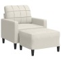 Sillón con taburete terciopelo crema 60 cm en Sofás | Comprar online en Foru.es