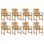 Sillas de jardín con cojines 8 uds madera maciza de acacia de vidaXL, Sillas de jardín - Ref: Foro24-3078201, Precio: 617,98 ...