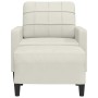 Sillón con taburete terciopelo crema 60 cm en Sofás | Comprar online en Foru.es