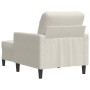 Sillón con taburete terciopelo crema 60 cm en Sofás | Comprar online en Foru.es