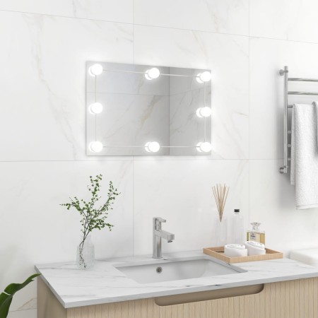 Espejo de pared con luces LED rectangular de vidrio de vidaXL, Espejos - Ref: Foro24-3078637, Precio: 43,08 €, Descuento: %