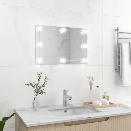 Espejo de pared con luces LED rectangular de vidrio de vidaXL, Espejos - Ref: Foro24-3078637, Precio: 42,29 €, Descuento: %