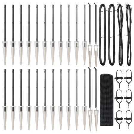 Cerca de Malla Soldada de  con 13 Postes de Espiga Gris 0.5x50 m Acero | Foro24.es | Tu tienda online para hogar, jardín y más Foro24.es