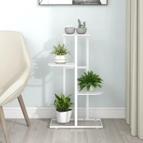 White metal 4-shelf flower stand 43x22x76 cm by vidaXL, Pot stands - Ref: Foro24-336109, Price: 36,57 €, Discount: %