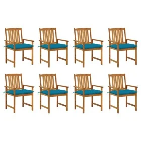 Gartenstühle mit Kissen 8 Stück aus massivem Akazienholz von vidaXL, Gartenstühle - Ref: Foro24-3078197, Preis: 616,58 €, Rab...