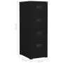 Armario archivador de acero negro 46x62x133 cm de vidaXL, Armarios archivadores - Ref: Foro24-336280, Precio: 267,58 €, Descu...