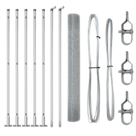 Set de Poste de Cerca 2 Unidades Acero Galvanizado 10m x 1m de , Paneles de vallas - Ref: Foro24-3352283, Precio: 78,38 €, De...