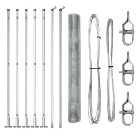 Set de Poste de Cerca 2 Unidades Acero Galvanizado 10m x 1m de , Paneles de vallas - Ref: Foro24-3352283, Precio: 78,38 €, De...