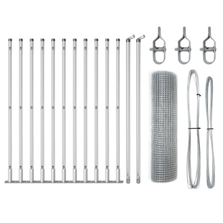 Juego de Postes de Cerca 25 x 0.5 m Juego de 2 Acero galvanizado de , Paneles de vallas - Ref: Foro24-3352305, Precio: 109,64...