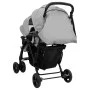 Carrito para gemelos tandem de acero gris claro de vidaXL, Cochecitos de bebé - Ref: Foro24-10347, Precio: 217,12 €, Descuent...