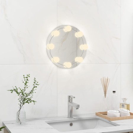 Espejo de pared sin marco con luces LED redondo de vidrio de vidaXL, Espejos - Ref: Foro24-3078646, Precio: 30,04 €, Descuent...