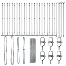Cerca de Alambre Soldado con 13 Postes Flangados 0.4x50 m Acero Galvanizado de , Paneles de vallas - Ref: Foro24-3352336, Pre...
