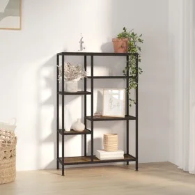 Estantería de madera contrachapada y acero 80x30x120 cm de vidaXL, Librerías y estanterías - Ref: Foro24-336358, Precio: 90,0...