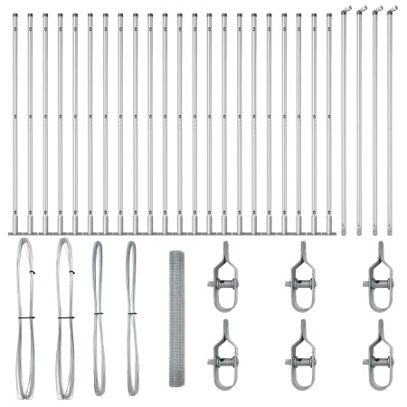 Cerca de Alambre Soldado con 13 Postes Flangados 1.2x50 m Acero Galvanizado de , Paneles de vallas - Ref: Foro24-3352356, Pre...