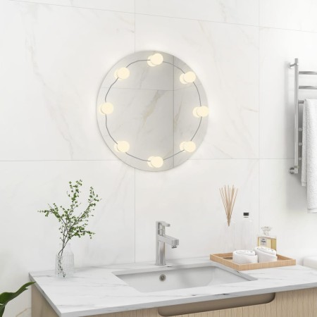 Espejo de pared con luces LED redondo de vidrio de vidaXL, Espejos - Ref: Foro24-3078640, Precio: 38,79 €, Descuento: %