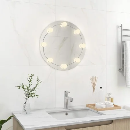 Round glass wall mirror with LED lights by vidaXL, Mirrors - Ref: Foro24-3078640, Price: 40,29 €, Discount: %