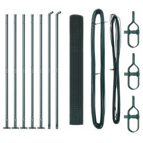 Valla de Alambre Soldado con 7 Postes Flangados Verde 1.2x10 m de Acero de , Paneles de vallas - Ref: Foro24-3352406, Precio:...