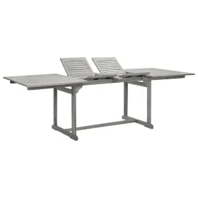 Solid acacia wood garden dining table (160-240)x100x75 cm by vidaXL, Garden tables - Ref: Foro24-316573, Price: 383,40 €, Dis...