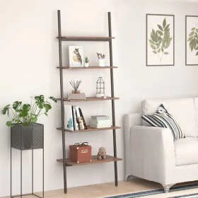 Inclined shelf with 5 dark brown-black shelves 64x34x185.5cm by vidaXL, Bookcases and shelves - Ref: Foro24-336377, Price: 91...