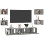 Set de muebles de salón 7 pzas madera ingeniería gris hormigón de vidaXL, Muebles TV - Ref: Foro24-3079081, Precio: 162,33 €,...