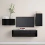 Set de muebles de salón TV 4 piezas madera de ingeniería negro de vidaXL, Muebles TV - Ref: Foro24-3078782, Precio: 125,27 €,...