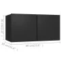 Set de muebles de salón TV 4 piezas madera de ingeniería negro de vidaXL, Muebles TV - Ref: Foro24-3078782, Precio: 125,27 €,...